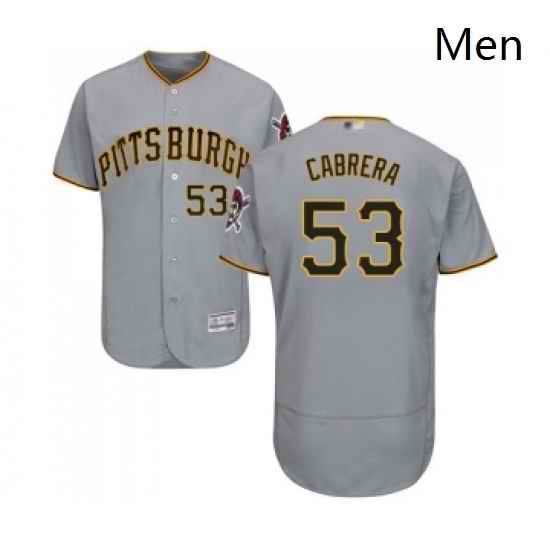Mens Pittsburgh Pirates 53 Melky Cabrera Grey Road Flex Base Authentic Collection Baseball Jersey